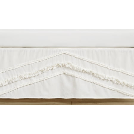 UPC: 0846480086123 | Boho Fringe Ivory Tufted Dust Ruffle Crib Skirt by Sweet Jojo Designs