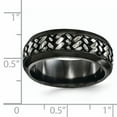 thumbnail image 6 of Edward Mirell Black Ti and Titanium Woven Design Beveled Casted 9mm Band, 6 of 7