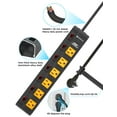 thumbnail image 7 of CRST Power Strip 6 Outlet Heavy Duty Surge Protector Individual Switch 6ft Extension Cord with Flat Plug, 15A Circuit Breaker, 7 of 7