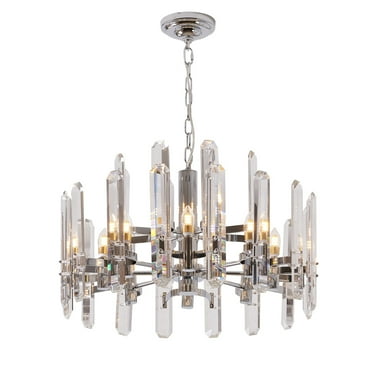 Bethel International Chandelier Chrome Metal & Crystal