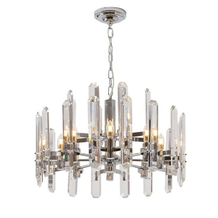 Bethel International Chandelier Chrome Metal & Crystal