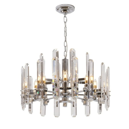 

Bethel International Chandelier Chrome Metal & Crystal