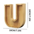 thumbnail image 3 of Hovilon Wooden Letter Piggy Bank，English Alphabet Money Bank Personalized Custom Name Transparent Saving Coin Bank, Coin Bank Fun Gifts for Birthday, Christmas, Festival, Baby Shower, 3 of 6