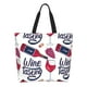 thumbnail image 1 of Fotbe Red Wine Glass Bottle Bolsa Tote Estética de Lona con Estampado para Mujer - Bolsa Reutilizable de Hombro Casual para Vacaciones, Compras, Trabajo y Gimnasio, 1 of 8