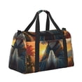 thumbnail image 2 of Easygdp Sunset Meditating Bichon Frise Bolsa de Gimnasio, Bolsa de Viaje Duffel, Bolsa de Fin de Semana con Compartimentos, Bolsa de Mano para Noche, 2 of 7
