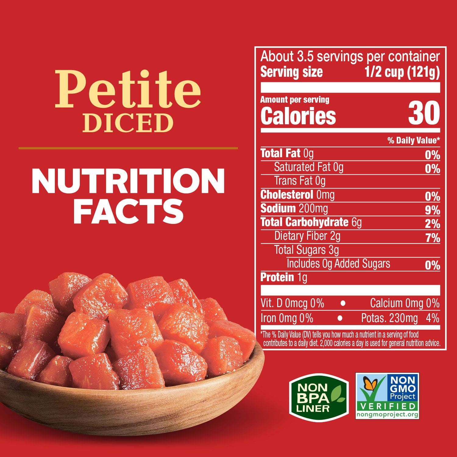 Pack of 4 Hunt's Petite Diced Tomatoes - 14.5 oz - Package may vary