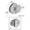 thumbnail image 4 of CRL EH184 Polished Chrome Half Round Light Duty Frameless Shower Door Hinge, 4 of 4