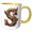 Yellow/White, variant on 3drose, Steampunk Monogram Initial S, 11oz Two-tone Yellow Mug