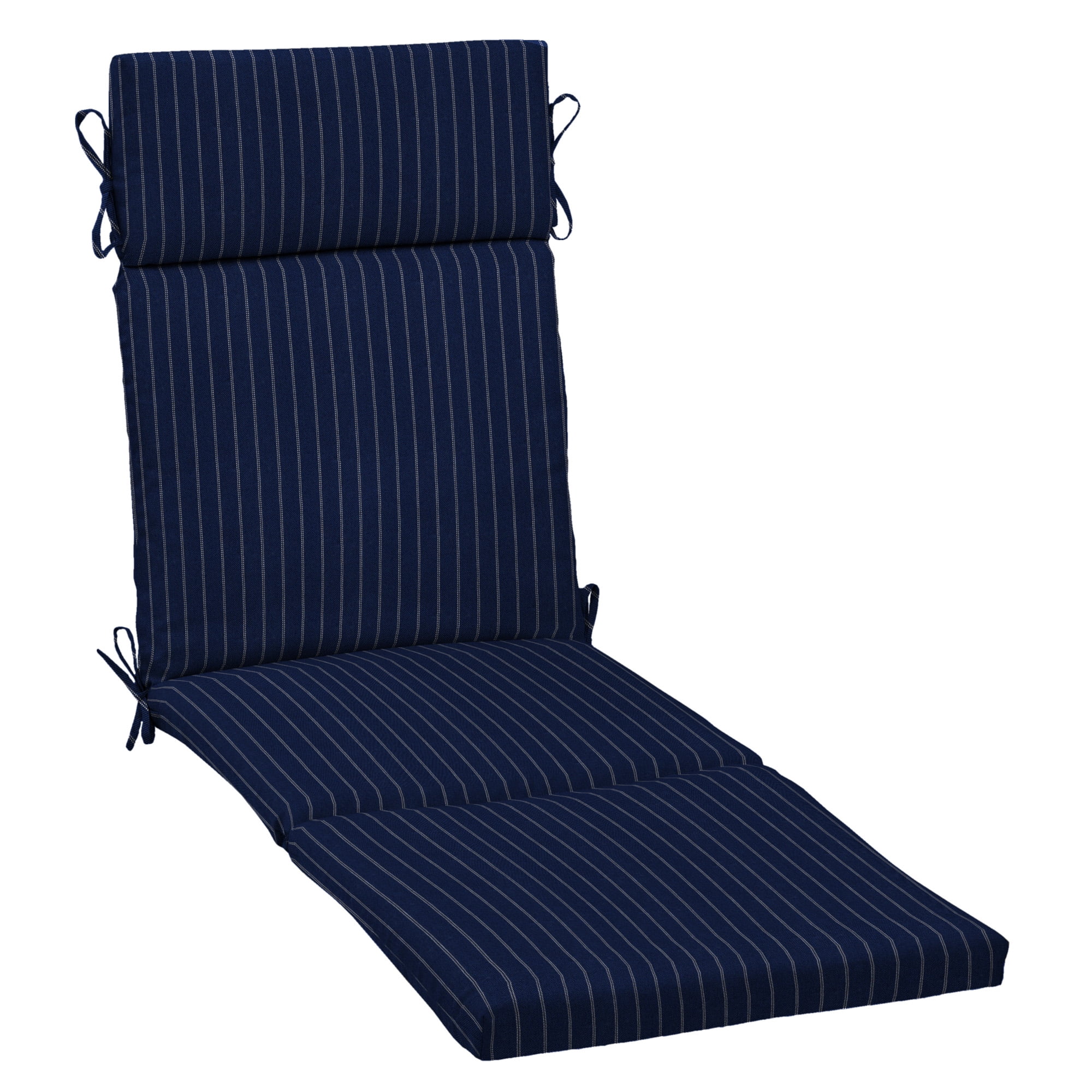 Arden Selections 72" x 21" Blue Striped Rectangle Chaise Lounge Outdoor