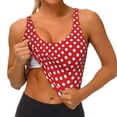 thumbnail image 3 of Picia Red Polka Dot Sports Bra for Women,Padded Strappy Sports Bras Medium Support Yoga Bra with Removable Cups,Running Yoga Bra-Medium, 3 of 9