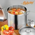 thumbnail image 3 of NutriChefKitchen Batterie de Cuisine en Acier Inoxydable Marmite, Casserole à Soupe à Induction Robuste de 30 Pintes avec Couvercle en Acier Inoxydable, Répartition Uniforme de la Chaleur, Compatible avec la Plupart des Surfaces de Cuisson (NCSPT30Q), une S, 3 of 8