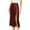 Brown, variant on Nlife Women High Waist Silk Satin Side Split Midi Skirt