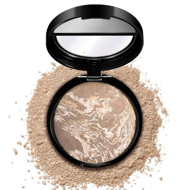 Baked Luminous Pressed Powder–Glow-Infused Foundation,Highlighter & Setting Powder in One–Color-Correcting,Oil-Control,Long-Lasting Coverage for All Skin Tones