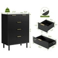 thumbnail image 6 of Luku Wave Fluted 5 Drawer Dresser, 38" Tall Chest of Drawers with Anti-Tip, Wide 4-Tier Wood Nightstand with Metal Legs for Bedroom, Entryway, Small Spaces, 6 of 7