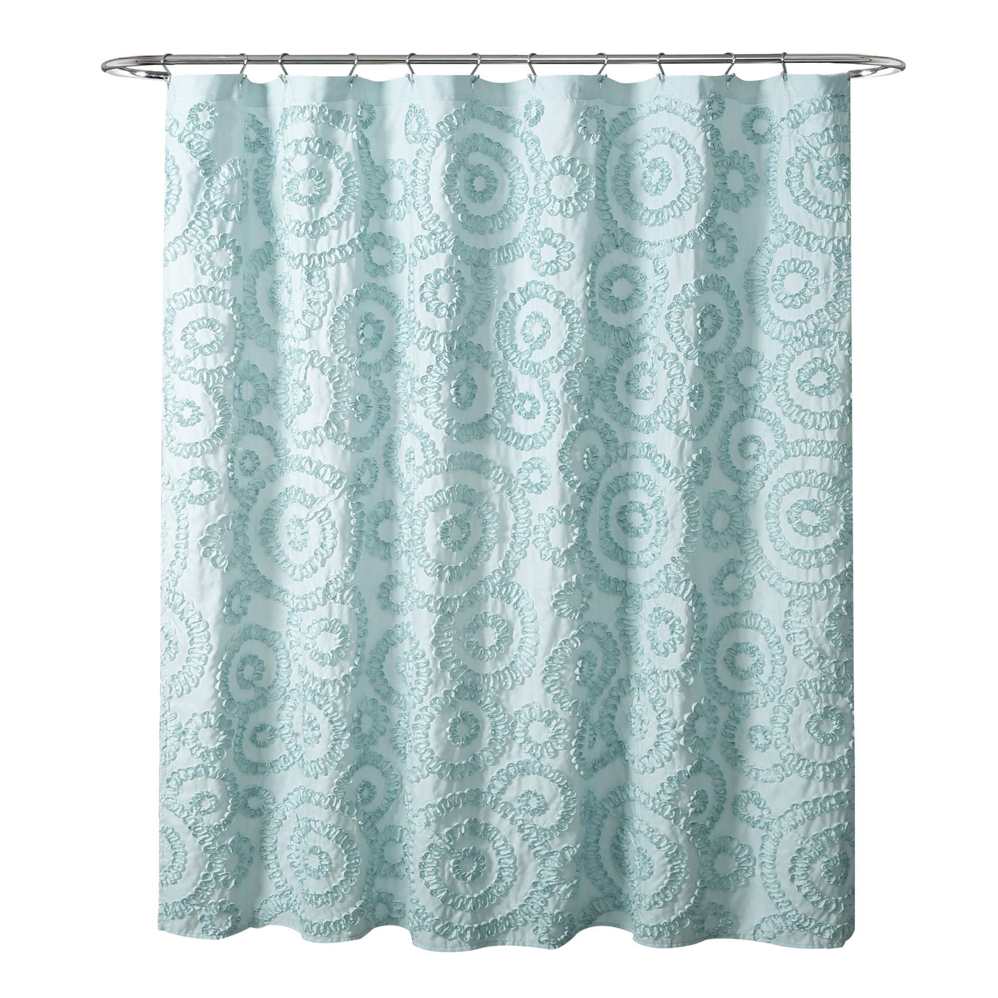 Lush Decor Keila Shower Shower Curtain Blue Single 72x96