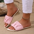 thumbnail image 4 of KIJBLAE Women's Color Block Flat Slide Sandals, Open Toe Non Slip Casual Slippers Summer Beach Vacation Outdoor Daily Wear Pink 37, 4 of 9