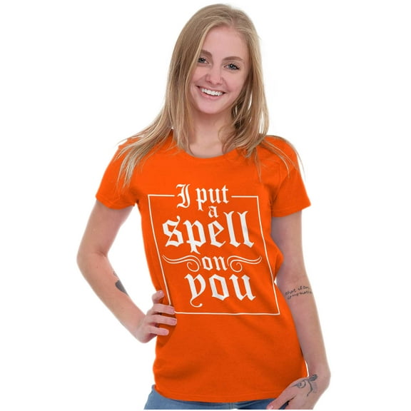 Halloween I Put A Spell On You Womens Slim Fit Graphic Tee Brisco Brands S