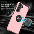 thumbnail image 2 of AIOVETEAB for Samsung Galaxy S21 Case,Silky Soft Touch Heavy Duty Protective Cover with Ring Holder Kickstand Magnetic Phone Case for Samsung Galaxy S21 (Pink), 2 of 7
