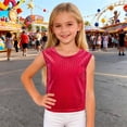 thumbnail image 2 of Afdoent Girls Sequin Applique Sleeveless Tank Top Party Performance Shiny Glitter Casual Tee For Toddler Youth Child 180, 2 of 6