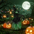 thumbnail image 4 of 4.3ft Halloween Decorations Witch Garden Stakes, Witch Riding a Broomstick Yard Decor, Haunt House Props for Outdoor Garden Lawn Party Decor, 4 of 5