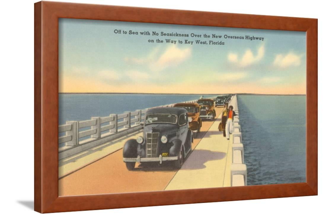 Bridge to Key  West Florida Framed Print Wall Art  