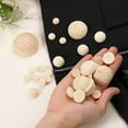 thumbnail image 4 of 25Pack Half Wood Beads, 30mm Unfinished Hemisphere Balls Round Natural Wooden Beads, 4 of 5