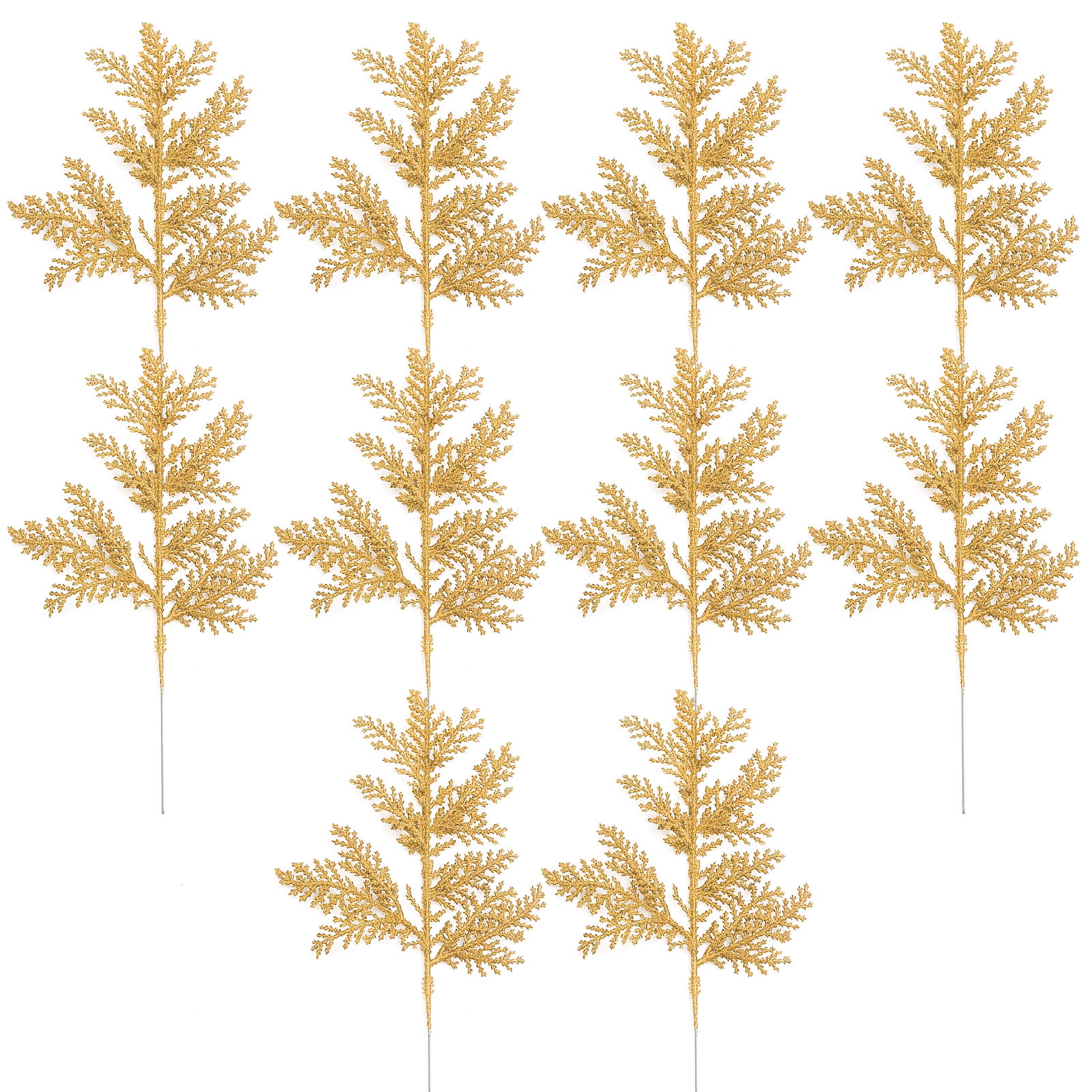 Artificial Christmas Tree Leaves 10pcs Christmas Glitter Leaves