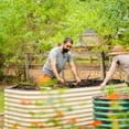 thumbnail image 6 of Vego Garden 9.5ft X 2.5ft X 32" 10 in 1 Extra Tall Modular Oval Metal Raised Garden Bed for Vegetables, Flowers - Pearl White, 6 of 13
