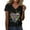 Black, variant on Women’s Butterfly Heart Print V-Neck T-Shirt, Casual Short Sleeve Tee, Soft Polyester Everyday Top For Spring Summer Fall White XL