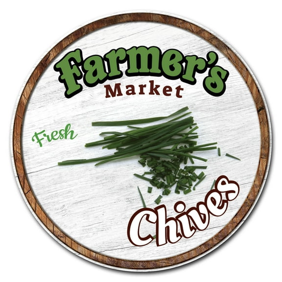 SignMission C-16-CIR-WS-Chives 16 x 24 in. Corrugated Plastic Sign with Stakes Circular - Farmers Market Chives