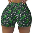 thumbnail image 2 of Haiem Dinosaur and Bone No Front Seam Biker Shorts for Women Yoga Workout Gym Bike Shorts with Tummy Control Moisture-Wicking-Large, 2 of 9