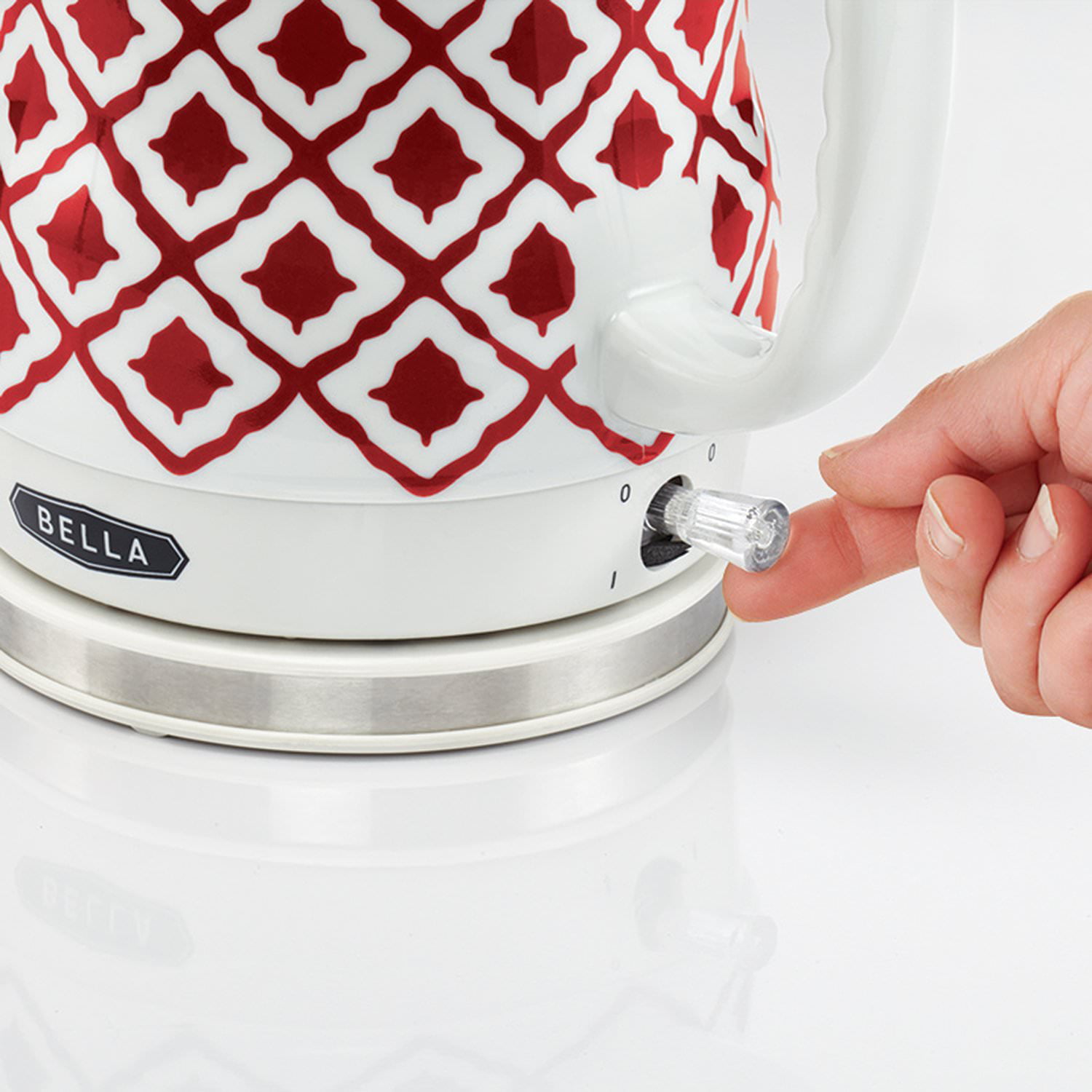 BELLA (14522) 1.2 Liter Electric Ceramic Tea Kettle with Detachable Base &  Boil