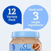 Gerber 2nd Foods Puree Favorites, Chicken and Turkey Baby Food Variety Pack, 2.5 oz Jars (12 Pack)
