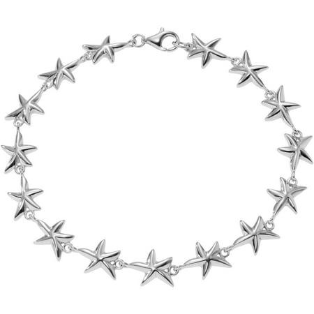 Brinley Co. Women's Sterling Silver Starfish Link Bracelet, 7.5