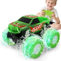 Drefirsa Amphibious Remote Control Monster Truck, Remote Control Car with Colorful Light and Stunt