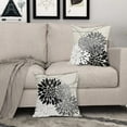 thumbnail image 3 of Black Grey Pillow Covers 20x20 Inch Gray Dahlia Flower Decorative Throw Pillows Modern Geometry Floral Outdoor Farmhouse Pillowcase Linen Square Cushion Case Decor for Home Sofa Couch Bed, Set of 2, 3 of 6