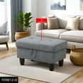 thumbnail image 7 of Aukfa 29" Storage Ottoman Bench with Lift Top for Home Office, Flannel, Dark Gray, 7 of 7