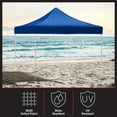 thumbnail image 4 of Stalwart 10x10 ft Pop Up Canopy Tent - UPF30 Beach Tent Sun Shelter, Blue, 4 of 11