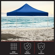 Stalwart 10x10 ft Pop Up Canopy Tent - UPF30 Beach Tent Sun Shelter, Blue