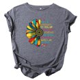 thumbnail image 2 of FRSASU Women'S Tops Clearance Plus Size Woman Sunflowe Print Short Sleeve Loose Tops Short Sleeve, 2 of 3