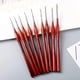 thumbnail image 1 of Juego de 9 piezas de pinceles finos para pintura de acuarela con mango rojo, pinceles de cerdas finas para pintura al óleo, 1 of 5
