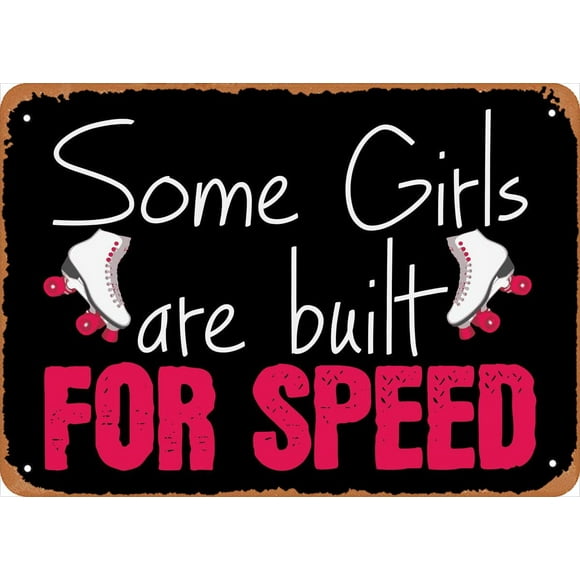 Sports Roller Skating Girls Quote Poster 8x12 Inch Retro Vintage Metal Sign Home Man Cave Art