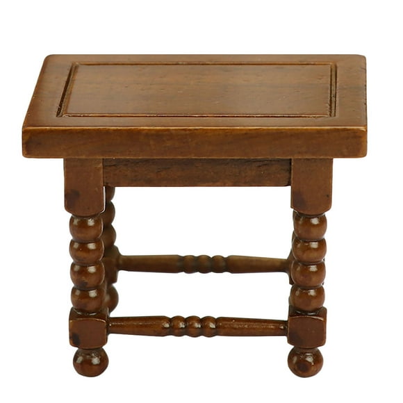 EeaseCA Doll House Mini Tea Table Wooden Doll House Decoration Small House Accessory