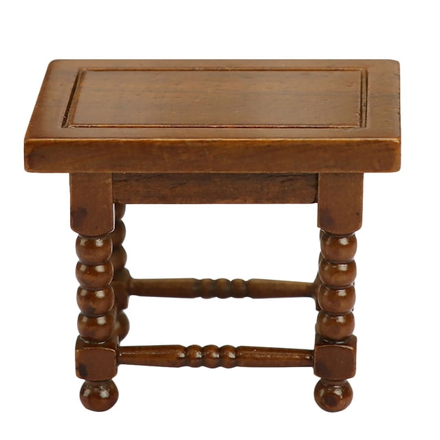 Maison de Poupée Mini Table à Thé en Bois Décoration de Maison de Poupée Petit Accessoire de Maison