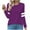 Purple, variant on YUGYXL Womens Sweatshirts Round Neck Fashionable Casual Long Sleeved Tops Purple XXL