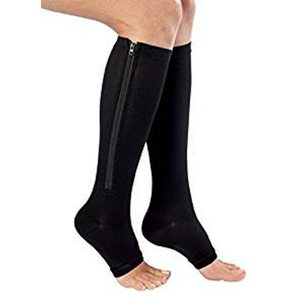 ACTINPUT Compression Zipper Socks Black Unisex Small