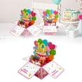 thumbnail image 2 of VKLU 10st Birthday 3D Pop Up Box Card, First Year Milestone Explosion Box Greeting Card with Envelope and Ribbon, Unique Keepsake Gift, Vibrant 3D Cake Scene, 2 of 9