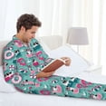 thumbnail image 6 of Salouo Dogs With Swimming Print Button-Front Long Sleeve Pajama Set for Men, Soft 2Pjs Men's Long Sleeve Sleepwear-Large, 6 of 7