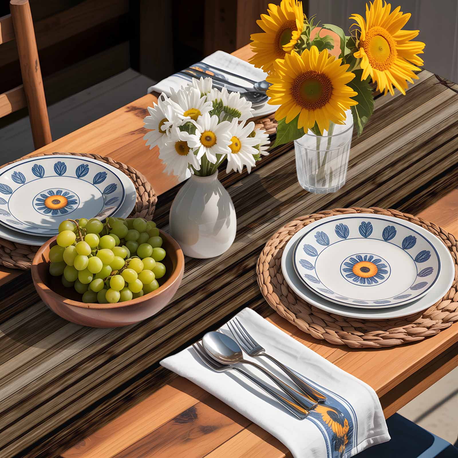 Western Star Farm Retro Wood Board Table Runner 90 Inches Long, Country Style Table Runners Tabletop Scarf Kitchen Dining Tables Decoration for Home Party Indoor Outdoor