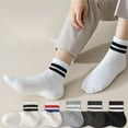 thumbnail image 2 of LYMAYTER Summer Cotton Socks for Men's 3-Pair Moisture-Wicking Sport Socks Thin Mid-Crew Stripe Breathable, 2 of 7